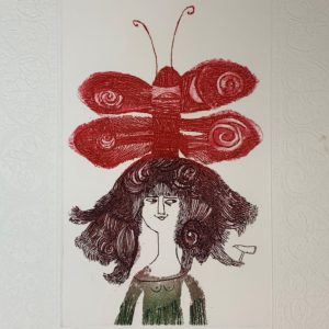 A Gallant Lady and Her Butterfly Friend