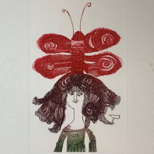 A Gallant Lady and Her Butterfly Friend