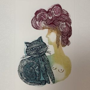 A Gallant Lady and Her Cat Friend