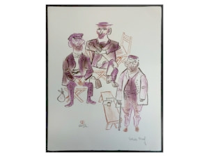 Shtetl Portfolio Plate 18 Untitled (Kibbitzers)