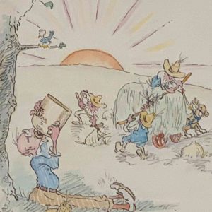 Untitled (Grandpa Relaxing While Kids Work)