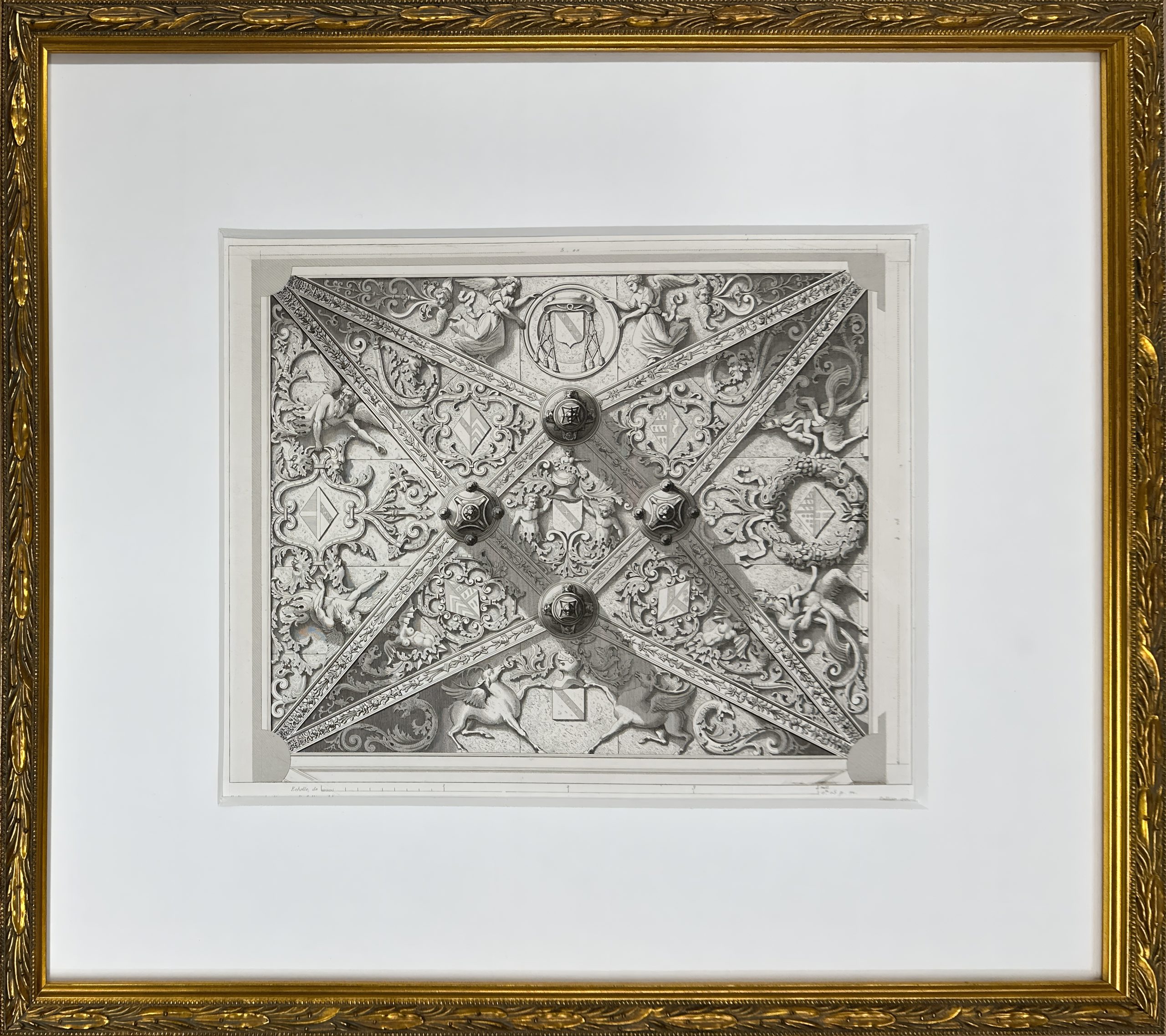 Plan du Lafond en Pierre de la Chapelle des Fonts Baptismaux, Église de Tillières